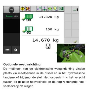 Krone weeginrichting weging t.b.v. MX ZX opraapwagens