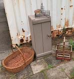Brocante Frans kastje/ kist oud- shabby kleurmet org. Sluit, Antiek en Kunst, Curiosa en Brocante, Ophalen