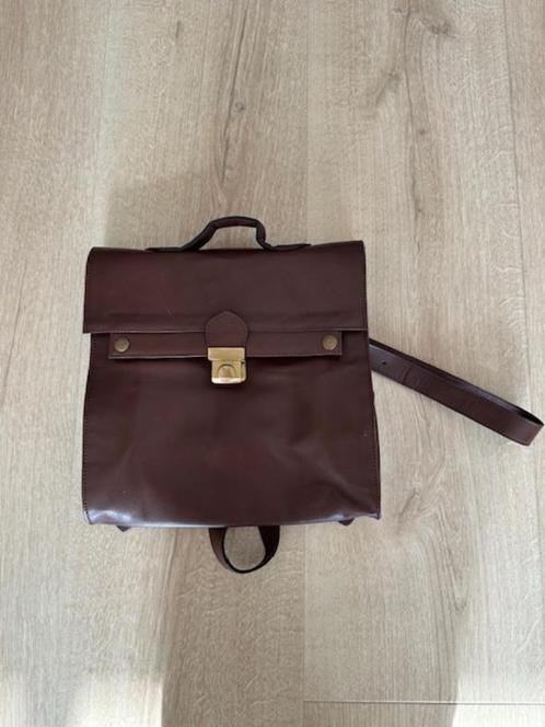 Prachtige bruin leren handgemaakte rugtas, veel draagcomfort, Sieraden, Tassen en Uiterlijk, Tassen | Schoudertassen, Zo goed als nieuw