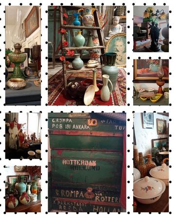 Partij antiek curiosa brocante retro vintage items te koop beschikbaar voor biedingen