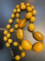 Vintage Amberkleurige bakeliet Ketting, Sieraden, Tassen en Uiterlijk, Ophalen of Verzenden, Zo goed als nieuw, Geel, Overige materialen