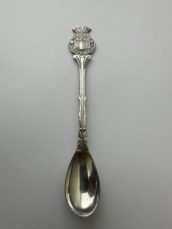 Verzilverd Rotterdam lepeltje. Theelepeltje lepel. DD 90, Antiek en Kunst, Antiek | Bestek, Ophalen of Verzenden