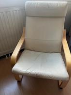 Ikea Poang Stoel met Lederen Bekleding, Huis en Inrichting, Gebruikt, 75 tot 100 cm, Ophalen of Verzenden, 50 tot 75 cm
