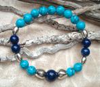 Armband van lapis lazuli en turquoise natuursteen, Info.adorabeads@gmail.com, Want 18 Hoogvliet, Adorabeads, Blauw