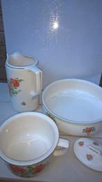 MOOIE LAMPETSET 4 DELIG KAPTAFELSET WASTAFELSET BLOEMEN, Antiek en Kunst, Ophalen