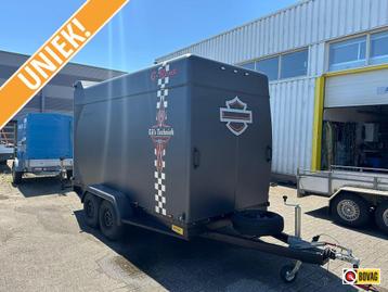 REBEL POLY GESLOTEN AANHANGWAGEN HARLEY KLEUR*TOP STAAT* beschikbaar voor biedingen