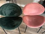 Z.g.a.n 4 eetkamerstoelen velvet., Ophalen of Verzenden, Zo goed als nieuw, Overige kleuren