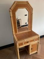 Vintage kaptafel kap make-up tafel make-uptafel bamboe kast, Ophalen