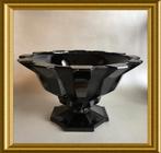 Mooie zwarte glazen art deco schaal, Ophalen of Verzenden