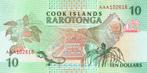 Cook Islands Raratongo bankbiljet 10 Dollars 1992, Pick 8, Verzenden, Los biljet