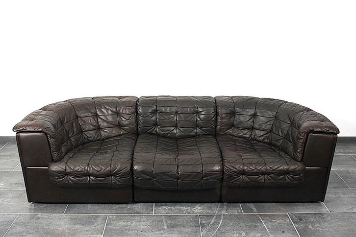 De Sede DS11 driezits in chocolade bruin leer, Huis en Inrichting, Banken | Bankstellen, Gebruikt, Rechte bank, Driepersoons, 200 tot 250 cm