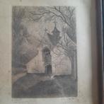 Ets van een kapel, Antiek en Kunst, Kunst | Etsen en Gravures, Ophalen of Verzenden