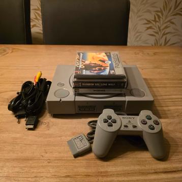 Sony Playstation 1 met 3 games en 1 controller beschikbaar voor biedingen