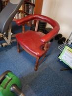 Captain chair met rood leren bekleding, Huis en Inrichting, Ophalen, Gebruikt, Rood
