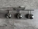 Metalen wandlamp met 3 lamppunten, Ophalen, Gebruikt, Metaal