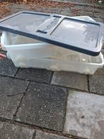 2x Plastic Opbergbakken Onder Bed (1 Deksel), Huis en Inrichting, Woonaccessoires | Kisten, Ophalen, Gebruikt, 50 tot 100 cm, Minder dan 50 cm