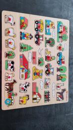 Eichhorn houten knopjes puzzel boerderij, Kinderen en Baby's, Speelgoed | Kinderpuzzels, Zo goed als nieuw, Ophalen