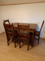 Antieke eethoek met 4 stoelen. Leuk voor in een oud huis., Antiek en Kunst, Ophalen