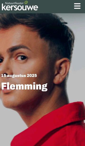 5x tickets kaartjes Flemming Kersouwe Heeswijk Dinther 15-8 beschikbaar voor biedingen