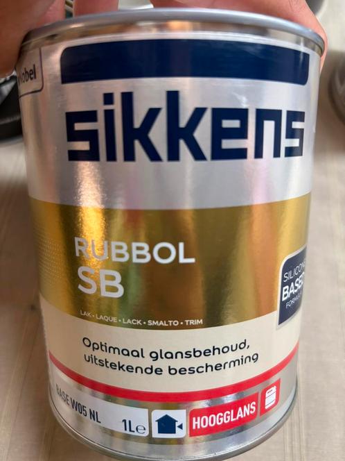 Sikkens rubbol SB crèmewitte hoogglans lak 1liter, Hobby en Vrije tijd, Schilderen, Nieuw, Ophalen of Verzenden
