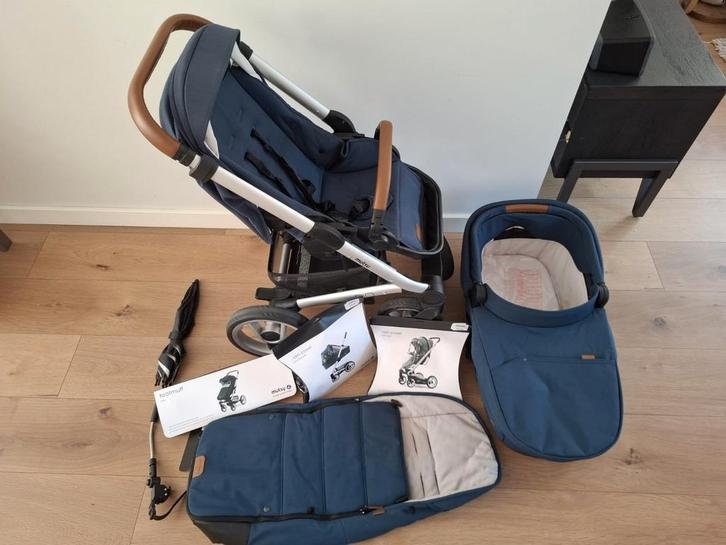 Complete Blauwe Mutsy nio kinderwagen, Kinderen en Baby's, Kinderwagens en Combinaties, Zo goed als nieuw, Mutsy, Ophalen