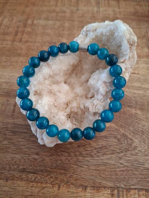 Natuurkralen armband met Apatiet, Sieraden, Tassen en Uiterlijk, Armbanden, Nieuw, Overige materialen, Blauw, Met bedels of kralen