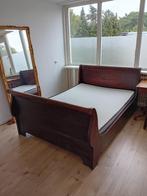 Groot tweepersoons bed, hout, Ophalen, Gebruikt, Bruin, Tweepersoons