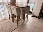 Riviera maison hoge tafel met krukken set, Ophalen, Gebruikt, Inclusief barstoelen