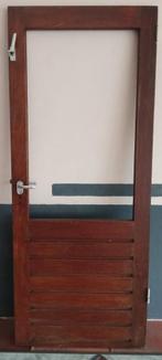 deur, hardhout, Doe-het-zelf en Verbouw, Deuren en Horren, Ophalen, Gebruikt, 80 tot 100 cm, Buitendeur