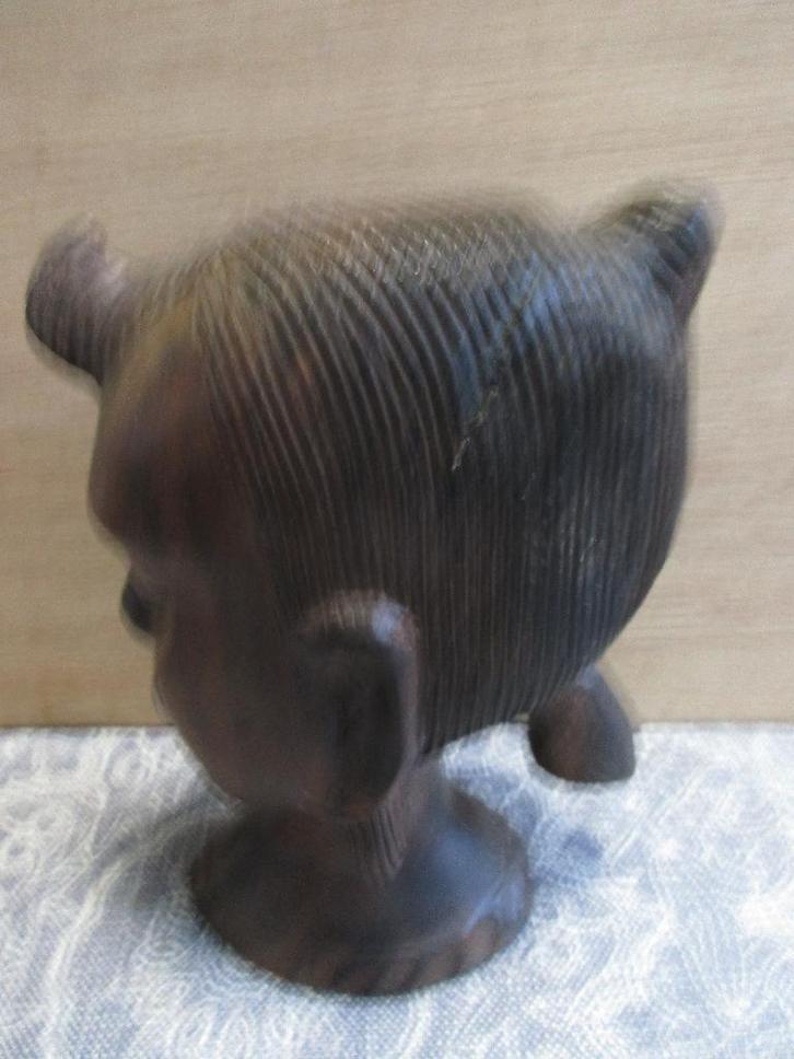 vintage handgesneden houten beeld afrika - vrouw, Antiek en Kunst, Kunst | Beelden en Houtsnijwerken, Ophalen of Verzenden