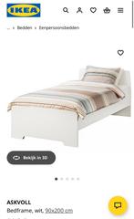 Ikea bed askvoll 90x200, Huis en Inrichting, Slaapkamer | Bedden, Ophalen, 90 cm, Eenpersoons, Wit