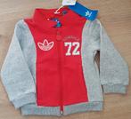 Adidas sweatvest grijs/rood maat 80 NIEUW (0562), Kinderen en Baby's, Babykleding | Maat 80, Adidas, Truitje of Vestje, Nieuw