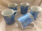 6 Arzberg mokken - blauw AH servies, Gebruikt, Ophalen of Verzenden, Overige stijlen, Kop(pen) en/of Schotel(s)
