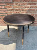 Metalen bijzet tafel goud kleurig met zwart., Ophalen