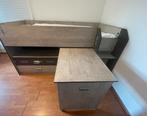 Halfhoogslaper met bureau, Ophalen, Gebruikt, 100 cm of meer, Hoogslaper of Stapelbed