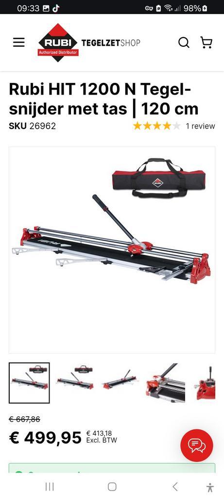 Rubi Tegelsnijder - Perfect voor jouw project!, Doe-het-zelf en Verbouw, Overige Doe-het-zelf en Verbouw, Gebruikt, Ophalen of Verzenden