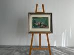 “Pastel Pose – Originele Krijttekening, lijst Goud/Zilver, Ophalen, Zo goed als nieuw, Schilderij, 50 tot 75 cm