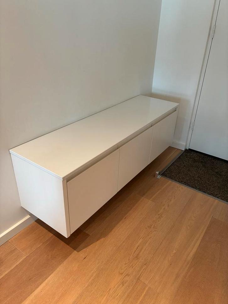 Wandmeubel met 3 laden en natuursteen blad, Huis en Inrichting, Kasten | Dressoirs, Gebruikt, 100 tot 150 cm, 25 tot 50 cm, Met lade(s)