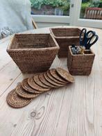 Birma rieten set/ pennen houder/ mandjes, Ophalen of Verzenden, Zo goed als nieuw, Riet