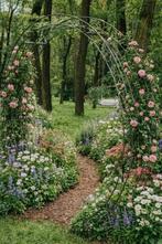 Ronde rozenboog van massief staal., Ophalen of Verzenden, Nieuw, IJzer, Sierhekwerk