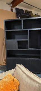 Opbergkast / Vakkenkast – Zwart - 150 cm B SHOWMODEL !, Eikenhout, 100 tot 150 cm, 200 cm of meer, Bornsestraat 31