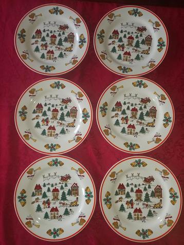 6 diner borden kerst servies Kun-Lun  beschikbaar voor biedingen