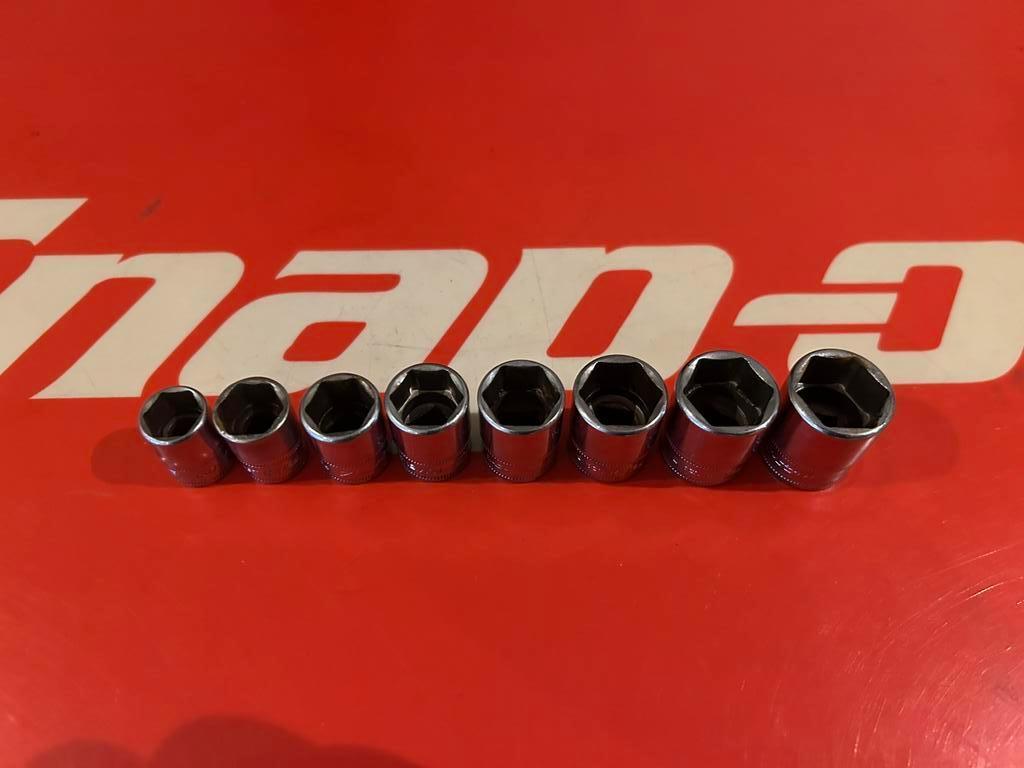 Snap-on 3/8" 6-punts metrische flankdrive doppen 12 t/m 19mm, Auto diversen, Autogereedschap, Gebruikt, Ophalen of Verzenden
