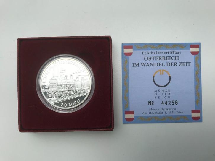Oostenrijk 2003 Die Biedermeierzeit 20 euro zilver, Postzegels en Munten, Munten | Europa | Euromunten, Setje, Overige waardes