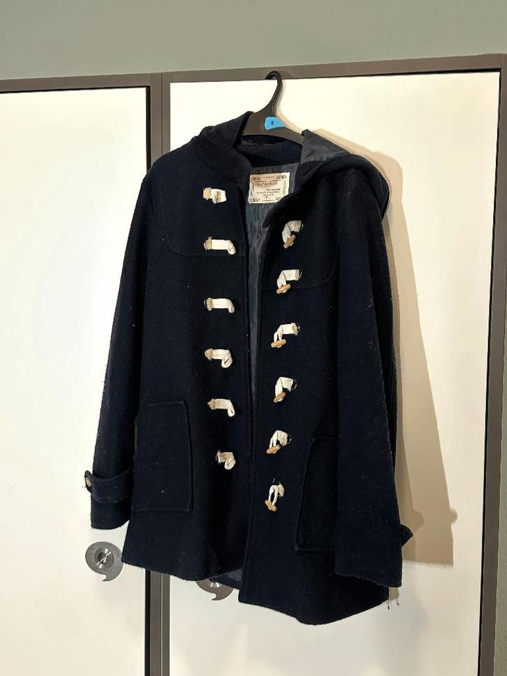 Navy Blue Duffle Coat – Classic Toggle Winter Coat, Kleding | Dames, Jassen | Winter, Gedragen, Maat 36 (S), Blauw, Ophalen of Verzenden