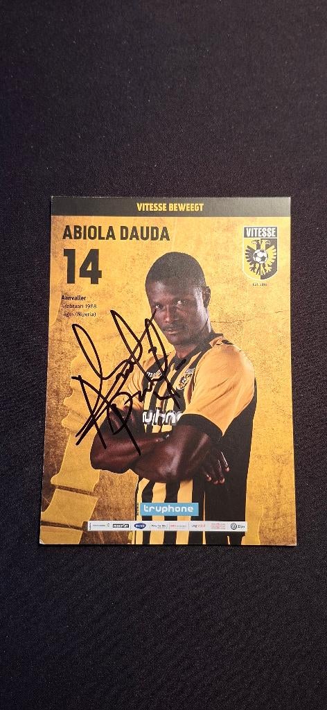 Spelerskaart met handtekening; Abiola Dauda # Vitesse, Verzenden, Nieuw, Vitesse, Spelerskaart