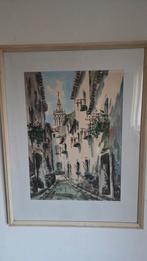 Schilderij van een pittoresk straatje, Antiek en Kunst, Kunst | Schilderijen | Klassiek, Ophalen