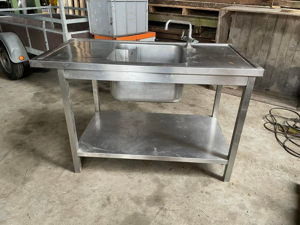 RVS Spoeltafel met kraan, Huis en Inrichting, Keuken | Keukenelementen, Gebruikt, Ophalen