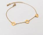 Gouden Bedelarmband met Bloemen en Klaver, Ophalen of Verzenden, Nieuw, Goud, Met bedels of kralen