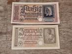 Set 20 + 50 Reichsmark Duitsland Tweede Wereldoorlog, Ophalen of Verzenden, Overige soorten, Duitsland, Overige typen